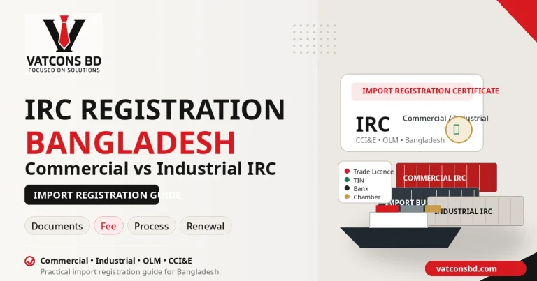 Import Registration Certificate Bangladesh guide comparing commercial and industrial registration documents, fee and process