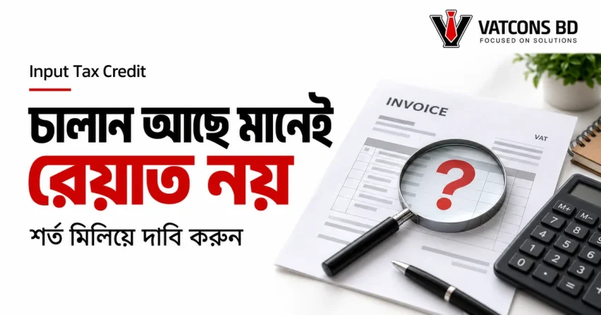 ইনপুট ট্যাক্স ক্রেডিট দাবির আগে চালান ও শর্ত যাচাই